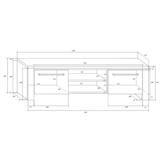 TV stolek ZARKENT 2, bílá/černý lesk