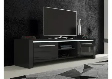 TV stolek ZARKENT 2, černá/černý lesk