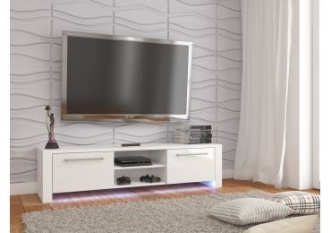 TV stolek ZARKENT 3, bílá/bílý lesk, 5 let záruka