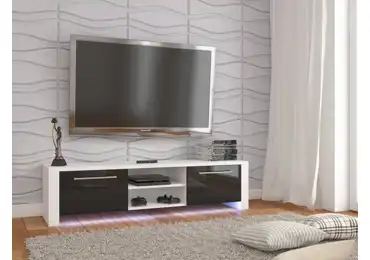 TV stolek ZARKENT 3, bílá/černý lesk