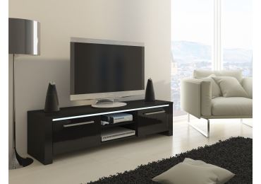 TV stolek ZARKENT, černá/černý lesk, 5 let záruka