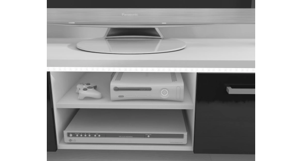 TV stolek ZARKENT, černá/černý lesk, 5 let záruka