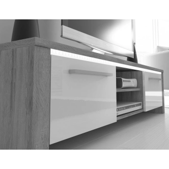 TV stolek ZARKENT, černá/černý lesk, 5 let záruka