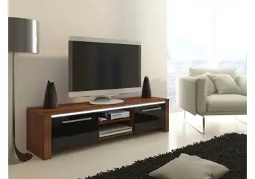 TV stolek ZARKENT, švestka wallis/černý lesk