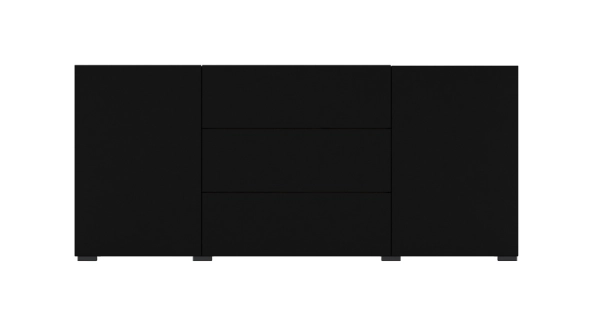 UDREN komoda 2D3S, černá/dub wotan