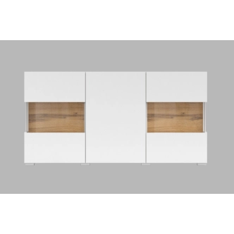 UDREN komoda 3D, bílá/dub wotan