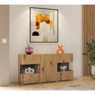 UDREN komoda 3D, dub artisan/černá