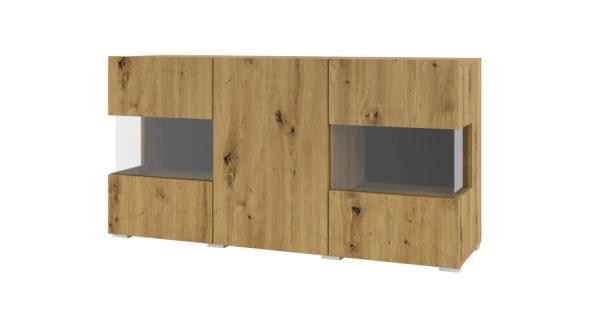 UDREN komoda 3D, dub artisan/černá