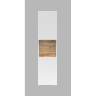 UDREN vitrína 1D, bílá/dub wotan