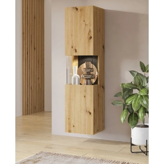 UDREN vitrína 1D, dub artisan/černá