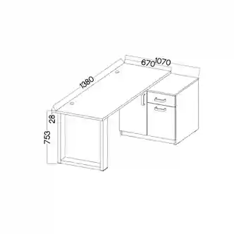 Univerzální psací stůl s komodou AGEPSTA typ 1, dub artisan/světle šedý