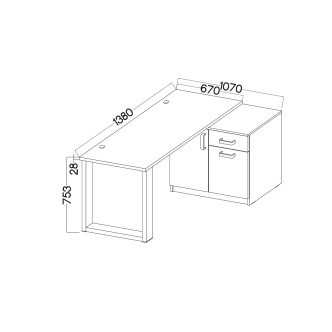 Univerzální psací stůl s komodou AGEPSTA typ 1, světle šedý