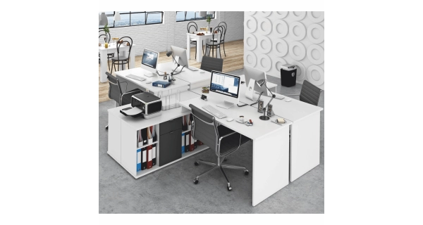 Univerzální psací stůl SULLIVANl, bílá/grafit