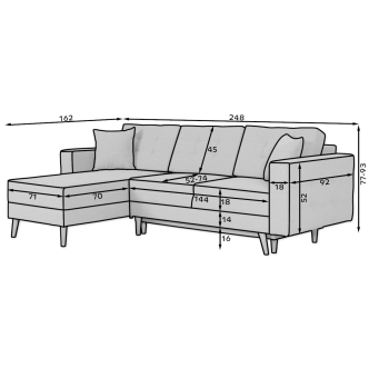 Univerzální rohová sedačka DOLBY 21 L, tyrkysová látka