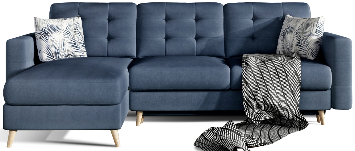 Univerzální rohová sedačka DOLBY 11 L, modrá látka