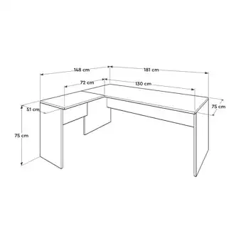 Univerzální rohový psací stůl PIONA, latte DOPRODEJ