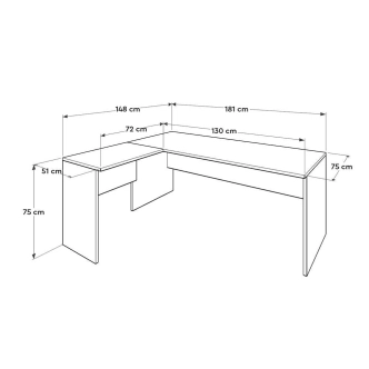 Univerzální rohový psací stůl PIONA, tori