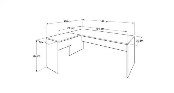 Univerzální rohový psací stůl PIONA, tori