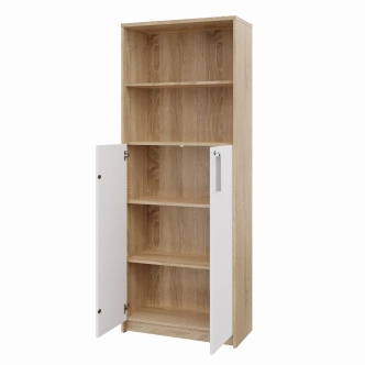 Uzamykatelná skříň NEJBY GIANNI, dub sonoma/bílá 