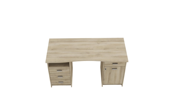 Uzamykatelný psací stůl WAHLBER, dub kronberg