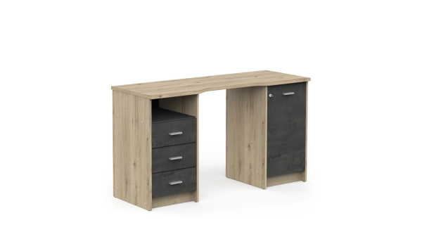 Uzamykatelný psací stůl WAHLBER, dub royal/sidewalk