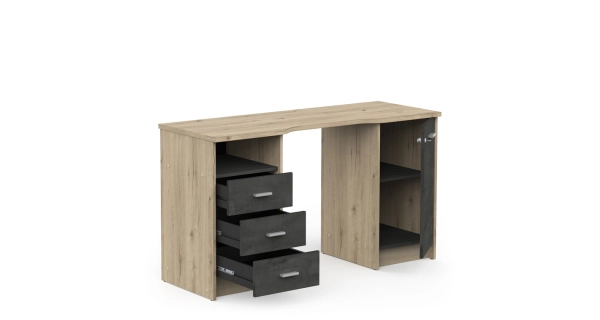 Uzamykatelný psací stůl WAHLBER, dub royal/sidewalk