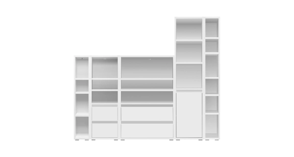 Úzká knihovna DAGLARI, bílá