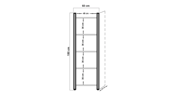 Úzký regál ANSWER, atlantská borovice/černá