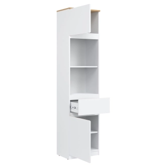 Úzký regál BORROMEO, bílá/dub evoke