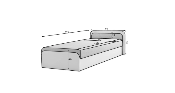 Válenda EULALIA 04, černá/šedá, levá