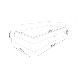 Válenda EVIGAN 90x200 cm, tmavě šedá/černá, pravá