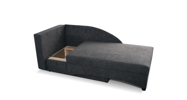 Válenda PAVONIA 2 levá, šedá látka s prošitím/šedá látka