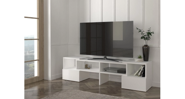 Variabilní televizní stolek DONEGAL, bílý