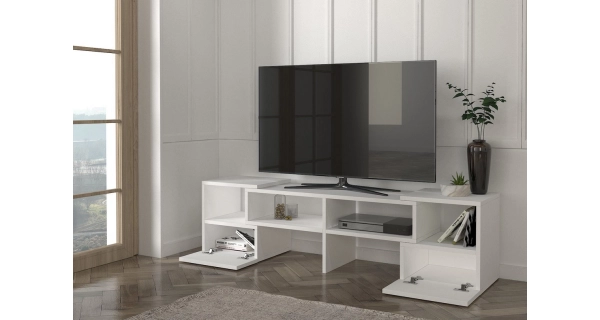 Variabilní televizní stolek DONEGAL, bílý