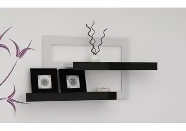 Velká police MOLTENO, bílá/černý lesk