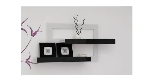 Velká police MOLTENO, bílá/černý lesk