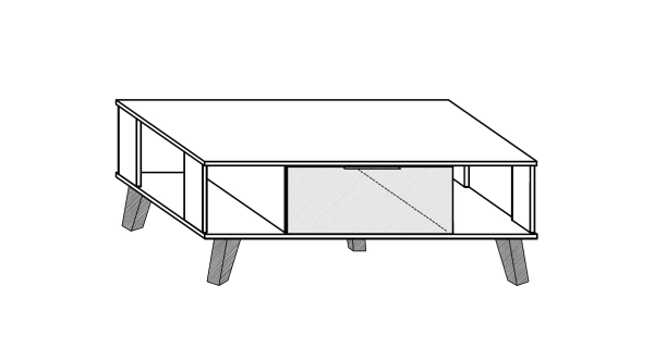Velký konferenční stolek OSMAK, černá/bílý lesk, 5 let záruka