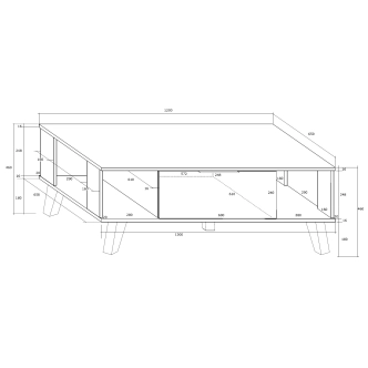 Velký konferenční stolek OSMAK, černá/bílý lesk, 5 let záruka