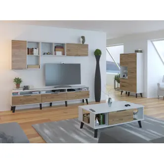 Velký konferenční stolek OSMAK, craft bílý/craft zlatý