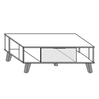 Velký konferenční stolek OSMAK, craft tobaco/craft bílý