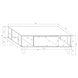 Velký konferenční stolek OSMAK, craft tobaco/craft bílý