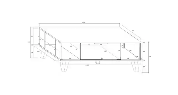 Velký konferenční stolek OSMAK, craft tobaco/craft bílý