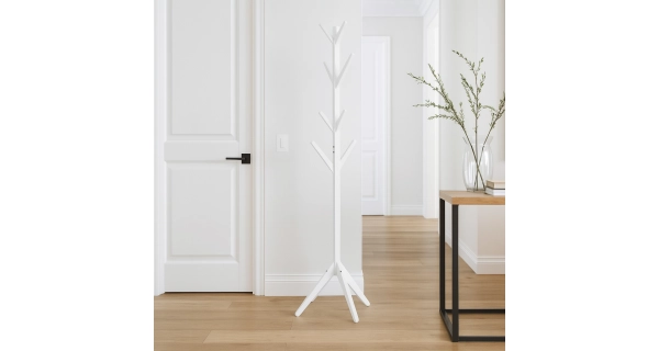 Věšák ARULOR, bílá, masiv borovice