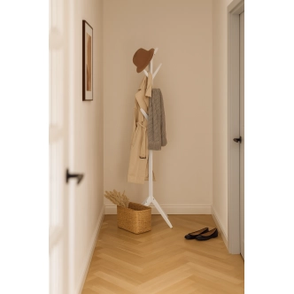 Věšák ARULOR, bílá, masiv borovice