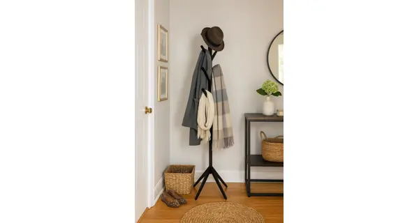 Věšák ARULOR, černá, masiv borovice