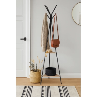 Věšák KNITA, černý kov/přírodní