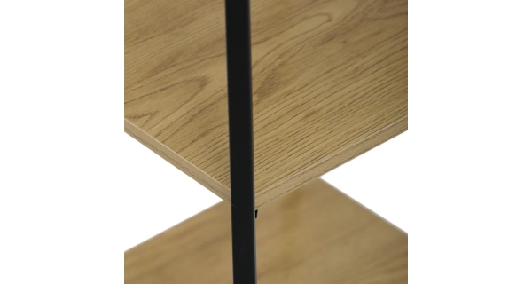 Věšák se 4 policemi SARCAN, dekor divoký dub, černý lak