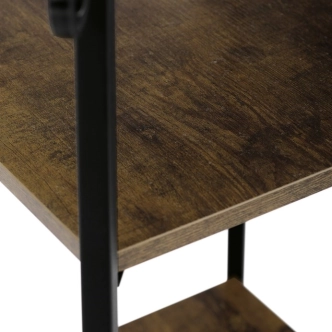 Věšák se 4 policemi SARCAN, dekor staré dřevo, černý lak