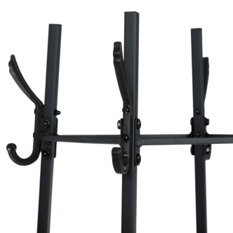 Věšák se 4 policemi SARCAN, dekor staré dřevo, černý lak