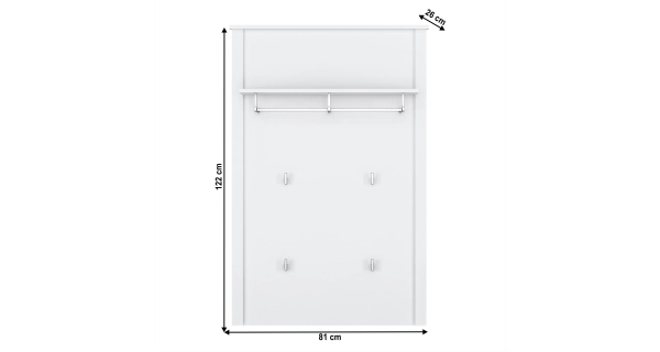 Věšákový panel GLOMERATA, bílá